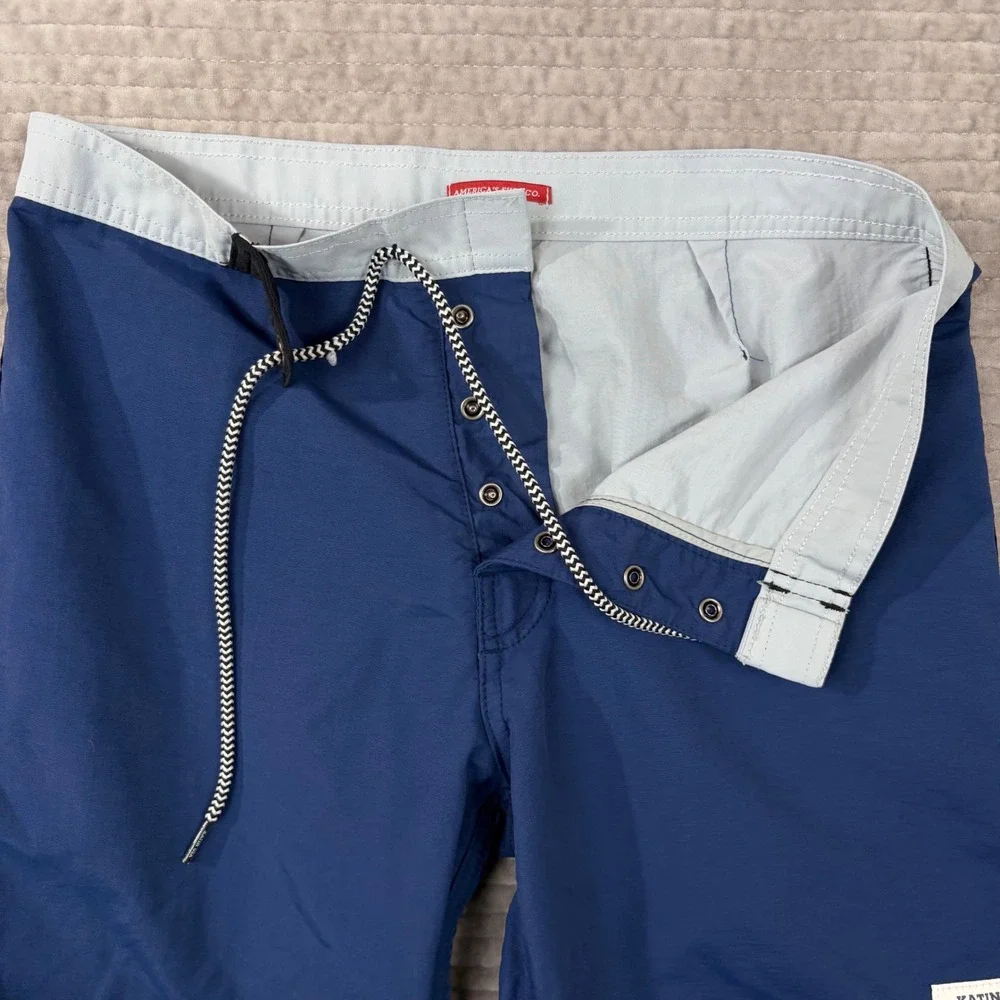 Katin Kanvas Mens Navy Blue Board Shorts Surf Trunks Size 29 Made‎ in USA